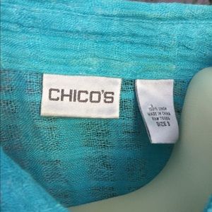 Chicos Blouse turquoise gauze size 3